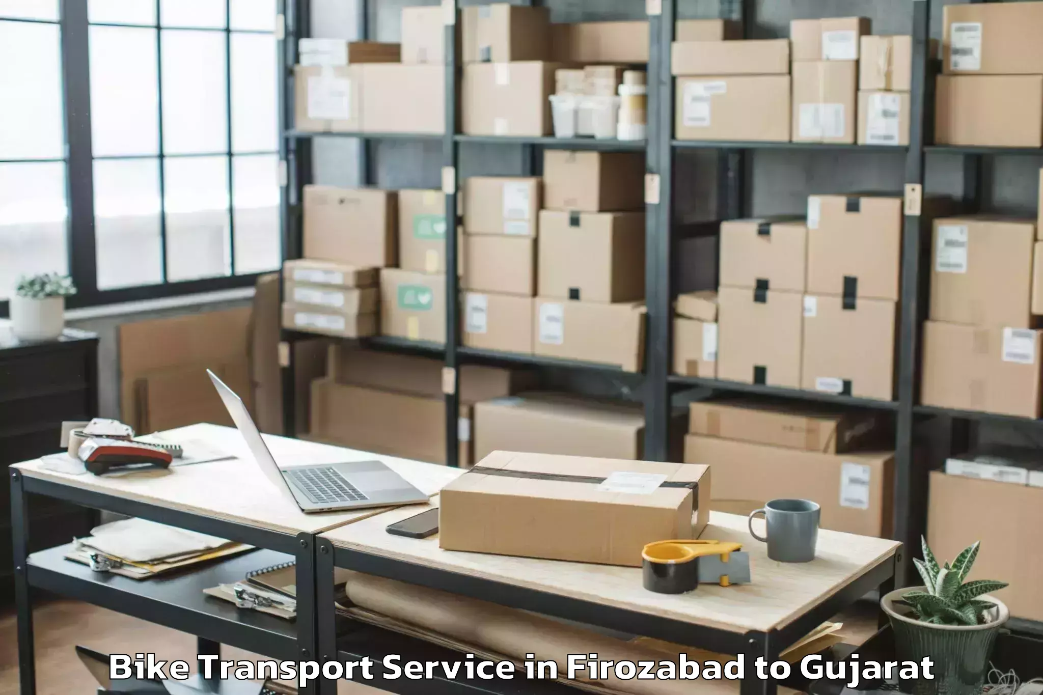 Hassle-Free Firozabad to Tharad Bike Transport